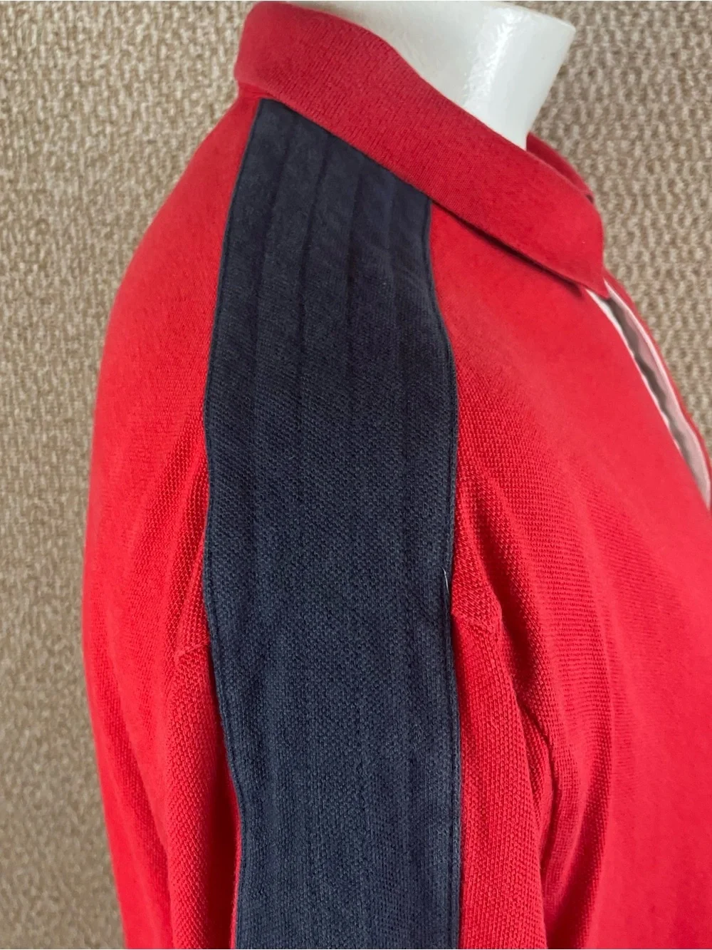 Vintage Polo Ralph Lauren Rugby Shirt 2XLT Short Sleeve Red Snap Collar 90s 387